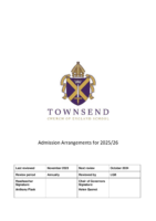 Admission Arrangements 2025-26