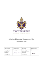 Behaviour & Behaviour Management Policy 2023-24