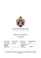 Admission Arrangements 2025-26