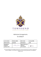 Admission Arrangements 2026-27