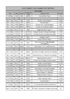 GCSE Summer 2026 timetable