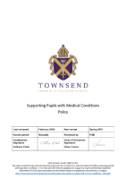 Supporting pupil with medical conditions policy
